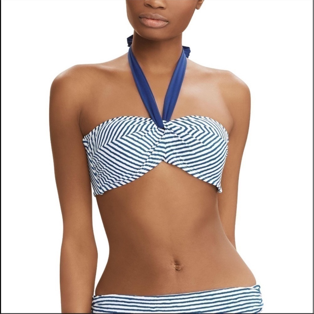 NWT Lauren Ralph Lauren Painterly Striped Bandeau